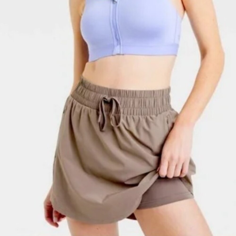 All in Motion Women's Skort Mid-Rise Active Core Flex Zip Pocket Gray XL…